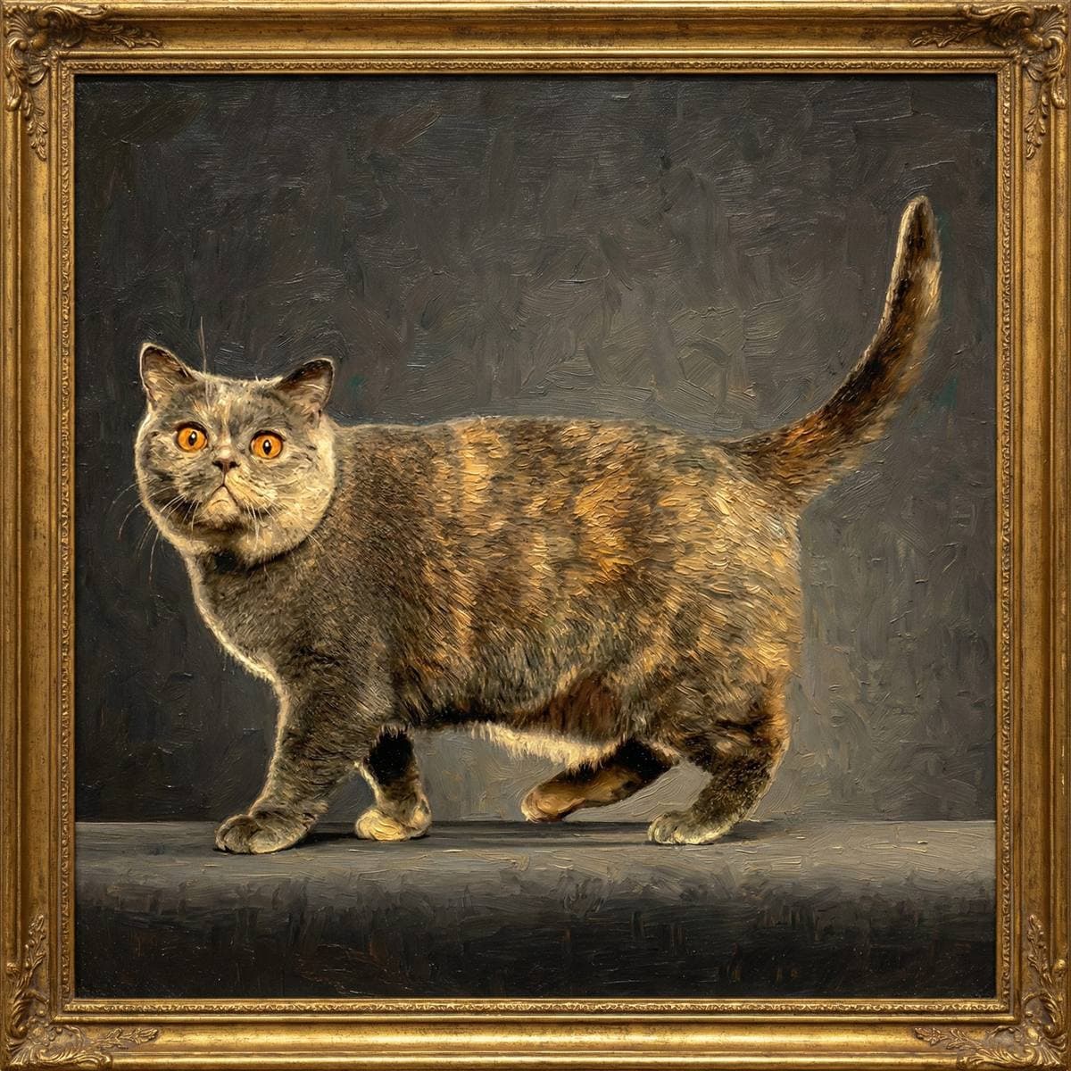 Cat wall art - Oil Painting style cat art work