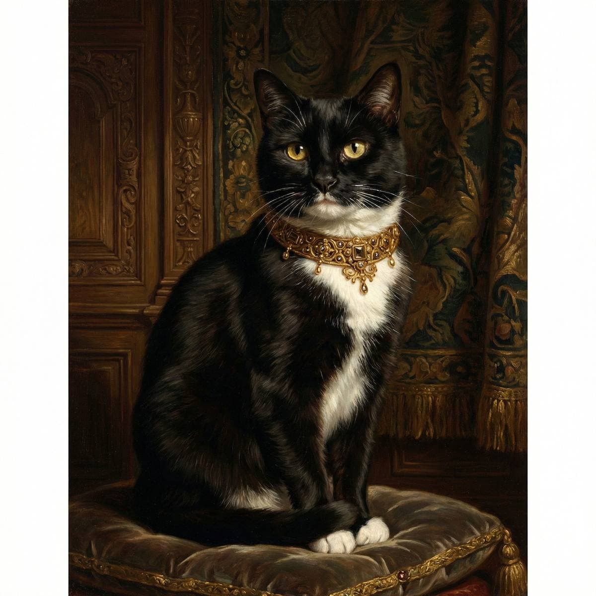Cat Art - The Royal Portrait: AI-generated cat portrait