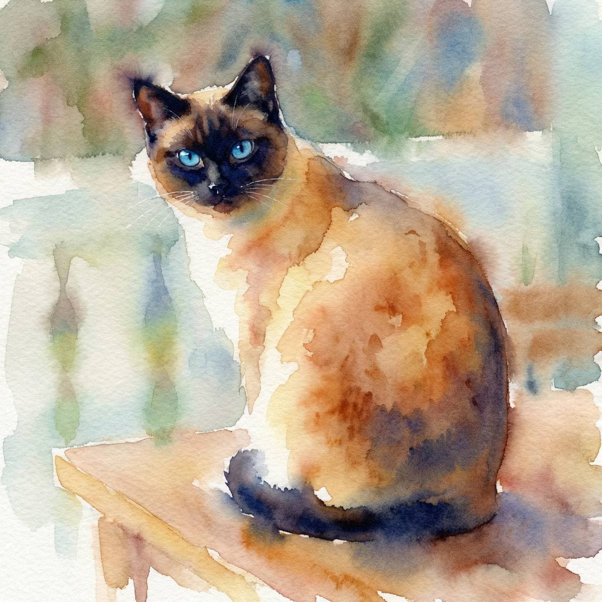 Cat prints wall art - Watercolor style framed cat art